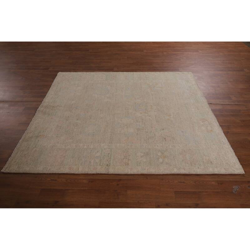 Vegetable Dye Oushak Area Rug Hand-Knotted Oriental Wool Carpet - 5'2"x 6'6"