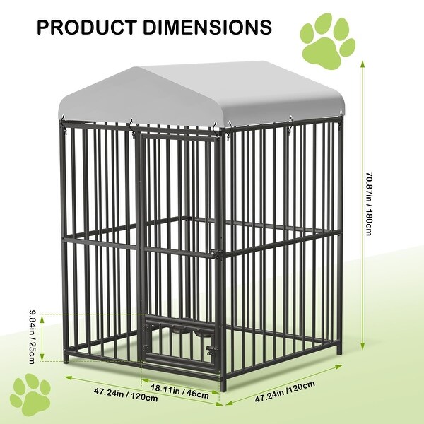 dogです Large Outdoor Dog Kennel, Heavy Duty Dog Cage with Roof