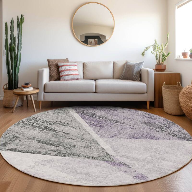 Machine Washable Indoor/ Outdoor Chantille Contemporary Geo Rug