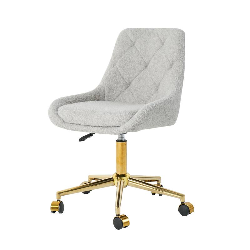 Modern teddy velvet fabric golden leg living room furniture dining chair, gold-plated five-claw chair legs, soft and com