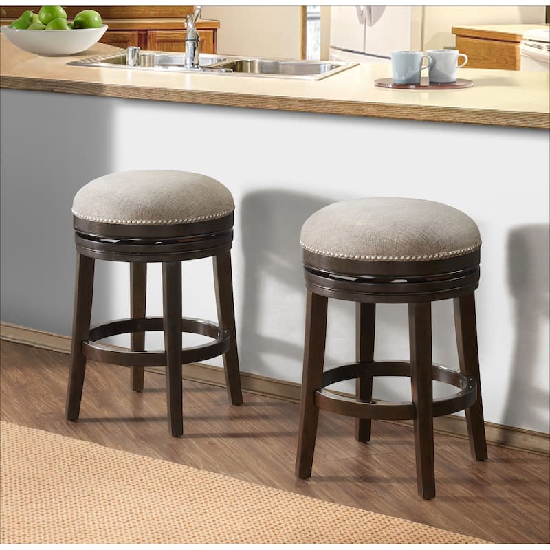 Clara Swivel Bar Stool - Set of 2 - Dark Brown - Bar Height/Counter height/Counter Height