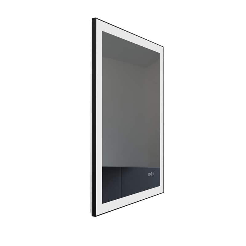 LED Black Aluminum Framed Bathroom Mirror Vanity Mirror for wall, dimmable - 20x28