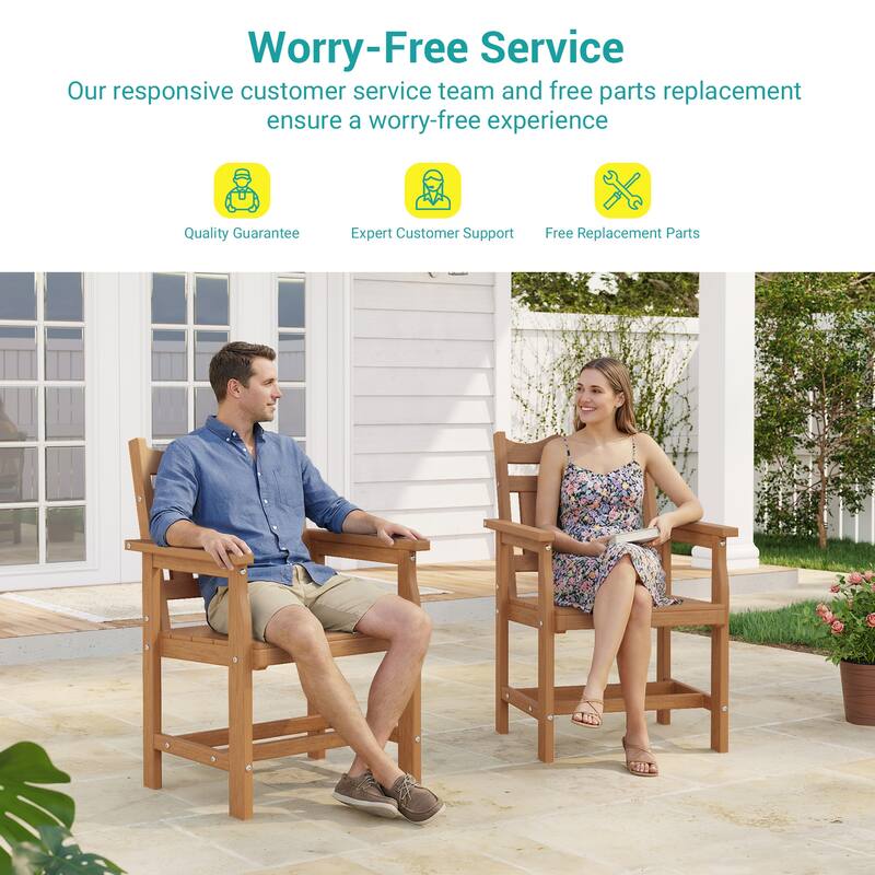 HIPS All-weather Outdoor Dining Chairs with 304 Hardware (Set of 2)