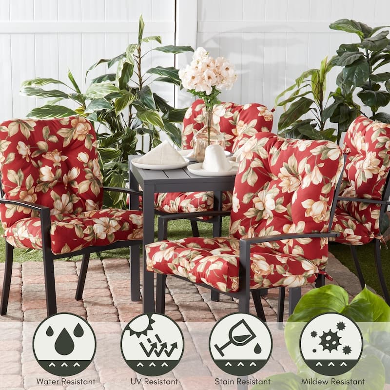Outdoor Tufted Dining Chair Cushion (Set of 2)