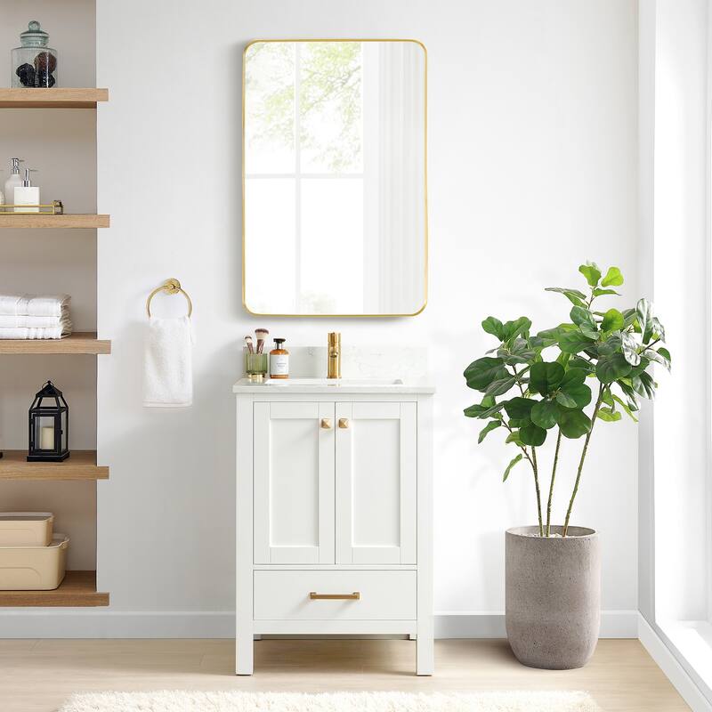 Shannon 24" Single Vanity with Composite Stone Countertop without Mirror