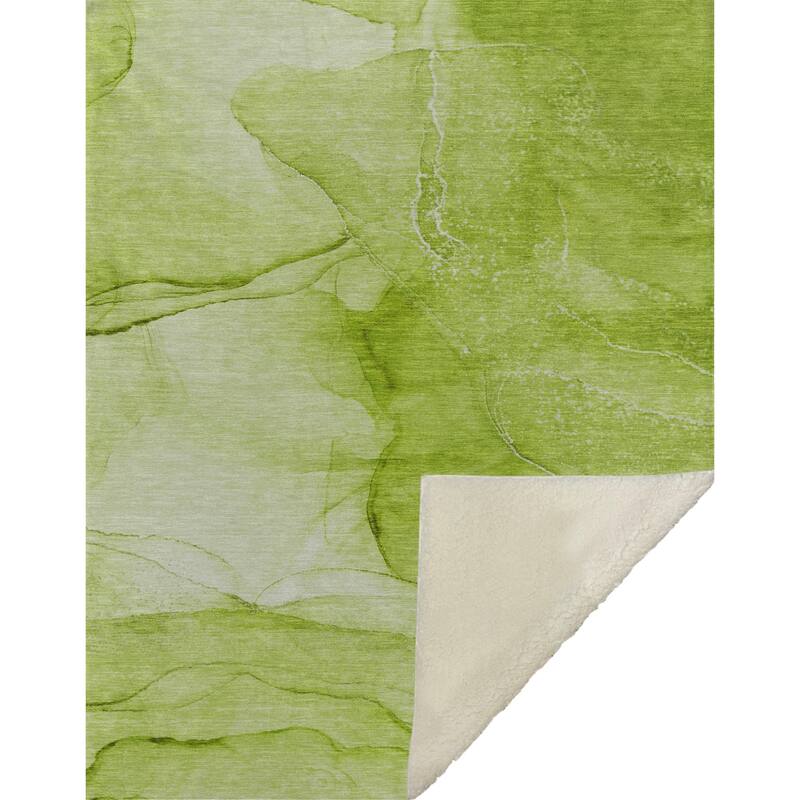 Premium Machine Washable Modern Abstract Sherpa Throw Blanket