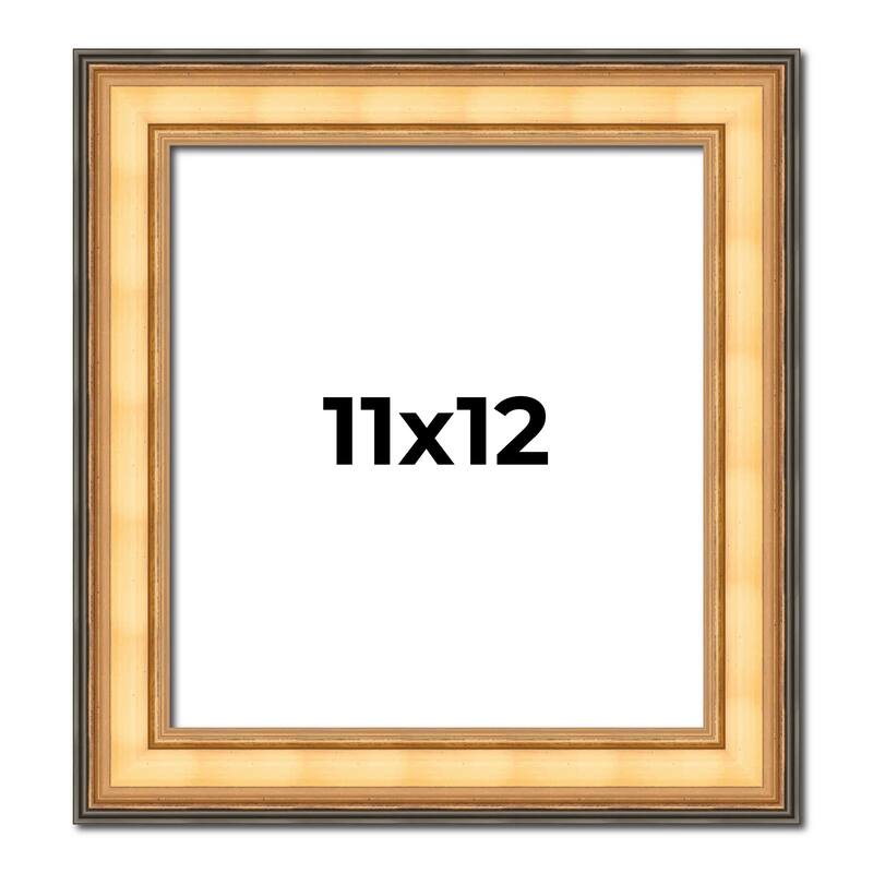11x12 Frame Gold Plein Aire Solid Wood Picture Frame Width 2 Inches |