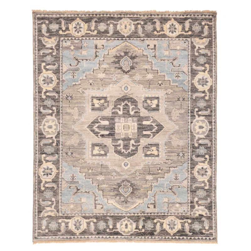 ECARPETGALLERY Hand-knotted Jules Serapi Grey Wool Rug - 8'0 x 9'10