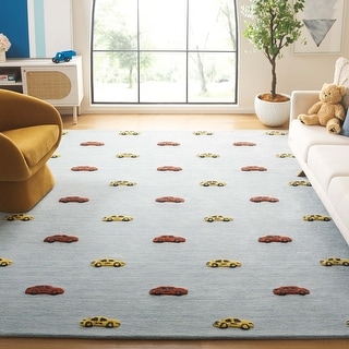 SAFAVIEH Handmade Kids Elisabetha Cars Wool Rug