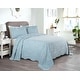 preview thumbnail 29 of 54, Superior Aspen Jacquard Floral Scalloped Edges Cotton Blend Bedspread Set Light Blue - Full - 3 Piece