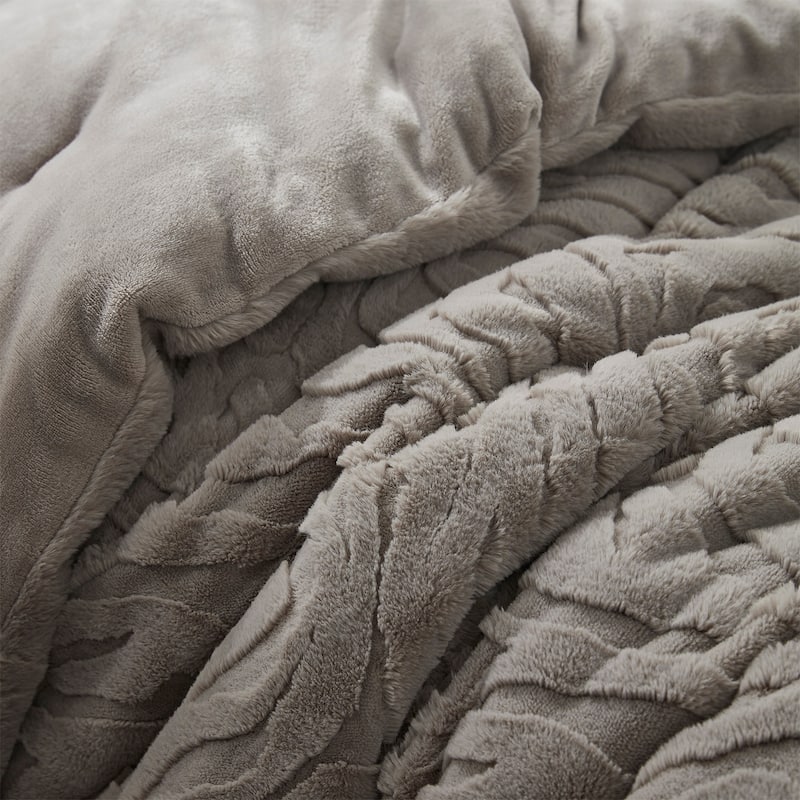Faded Zebra - Coma Inducer® Oversized Comforter Set - Pepper Taupe Gray