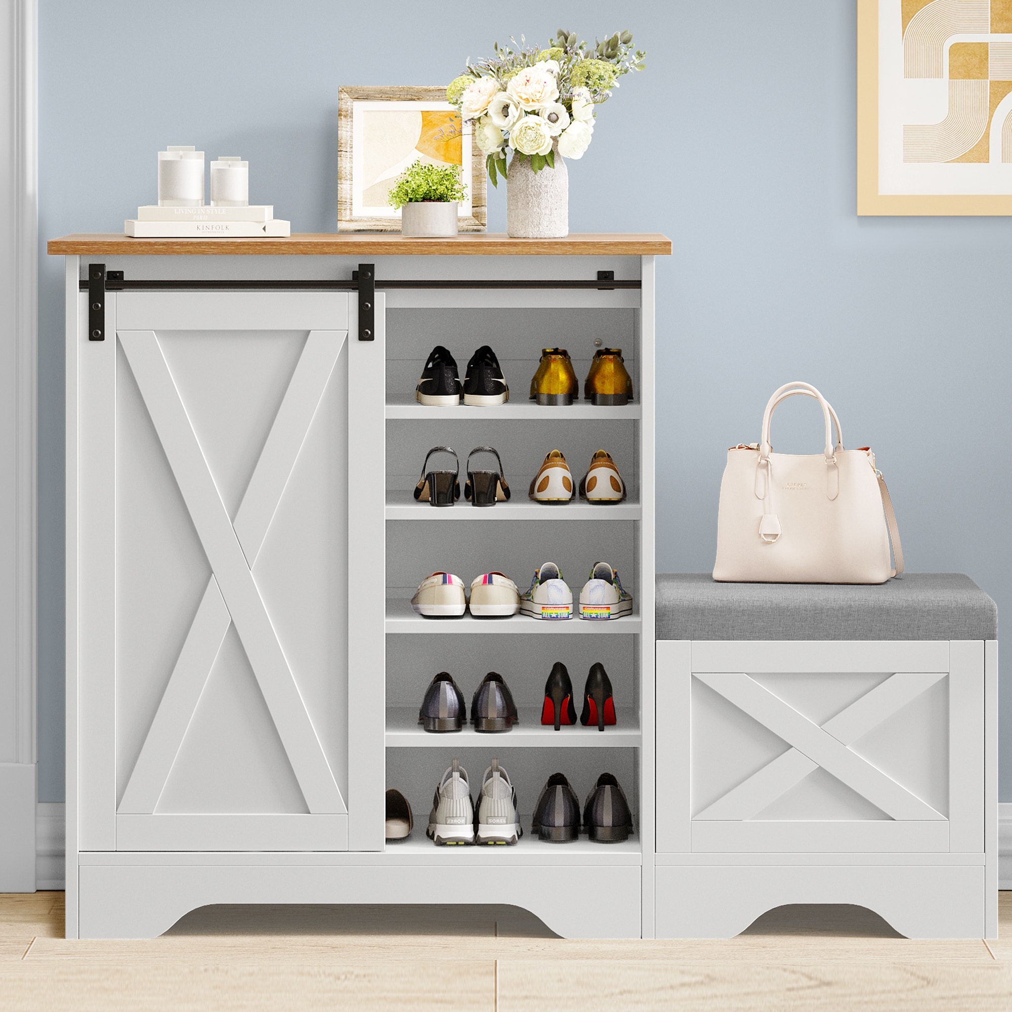 Sliding door shoe rack discount