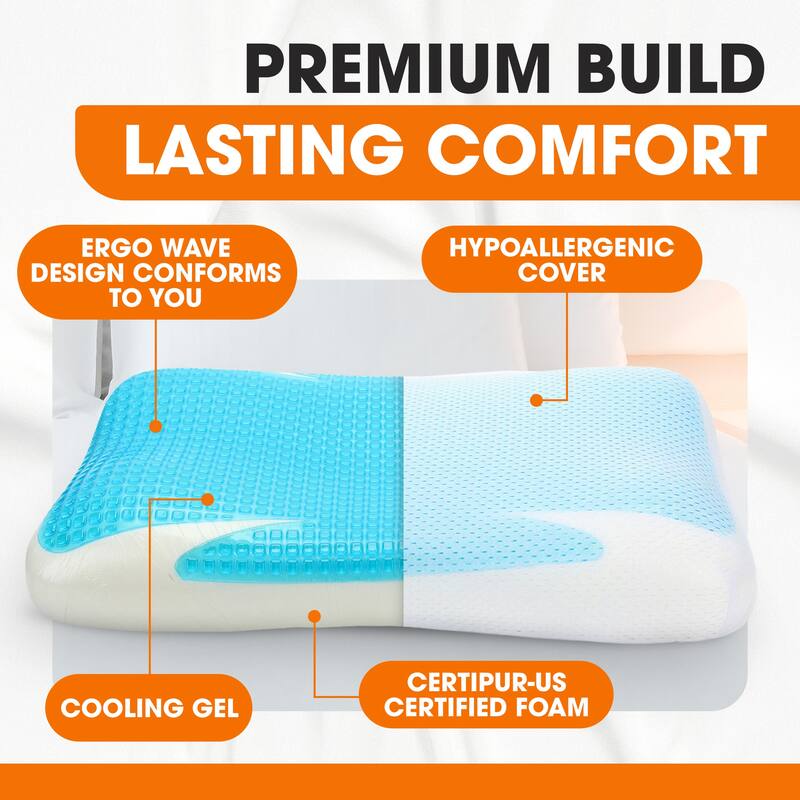 Cheer Collection Memory Foam Ventilated Pillow - White