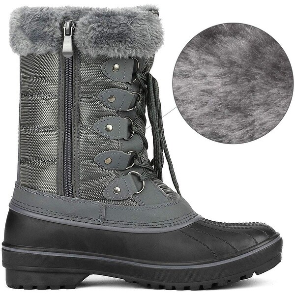 dream pairs women's dp warm faux fur lined mid calf winter snow boots