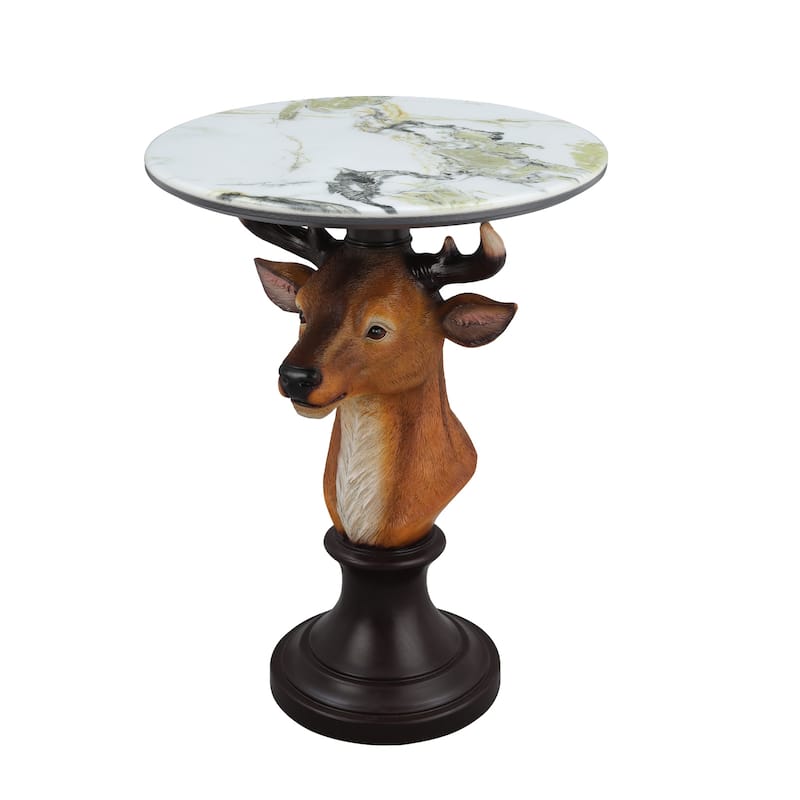 Deer Head Accent Table Animal Statue End Tables Livingroom