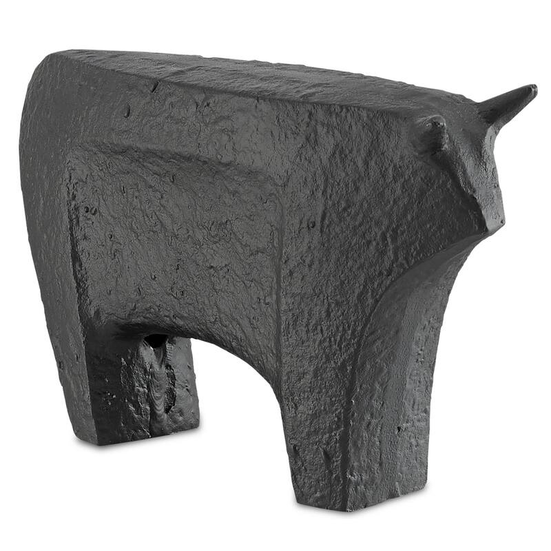 Currey & Company Sampson Black Large Bull