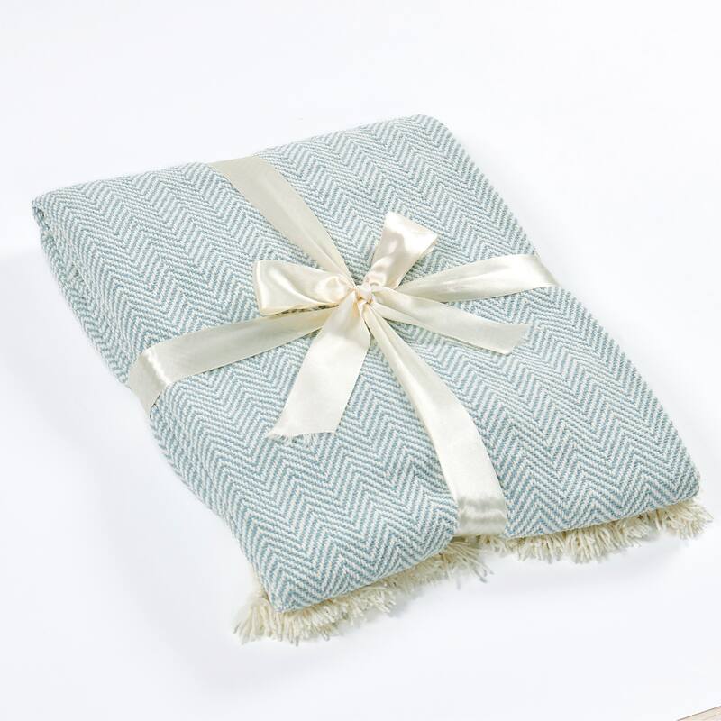 Extra Cozy Chevron Knit Throw Super Soft Knitted Blanket for Couch