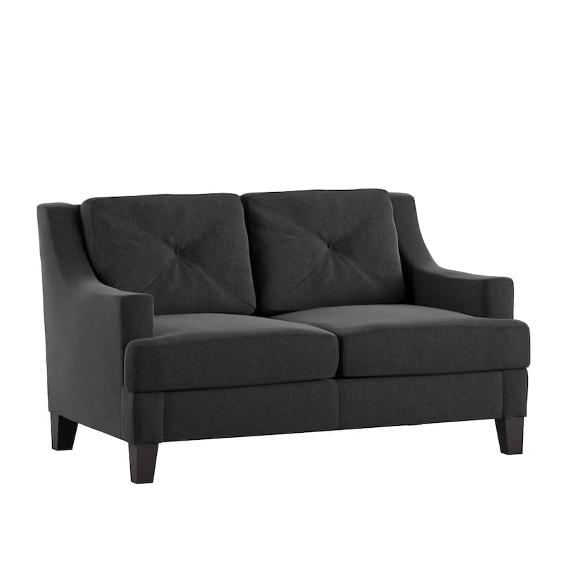 Elston Linen Upholstered Sloped Track Arm Loveseat iNSPIRE Q Modern