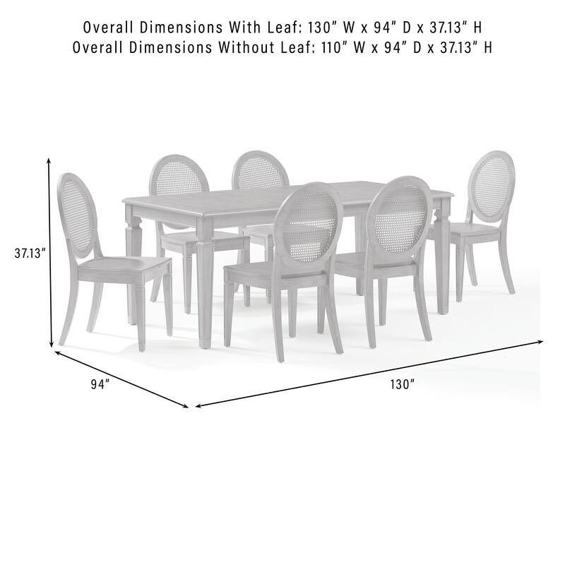 Crosley Katia 7-Piece Dining Table Set For 6 With Cane-Back Chairs