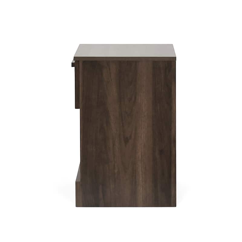 Nightstand with Single Drawer and Handles, Decorative Table with Bottom Shelf, Bedroom Coffee Table with Wooden Tabletop