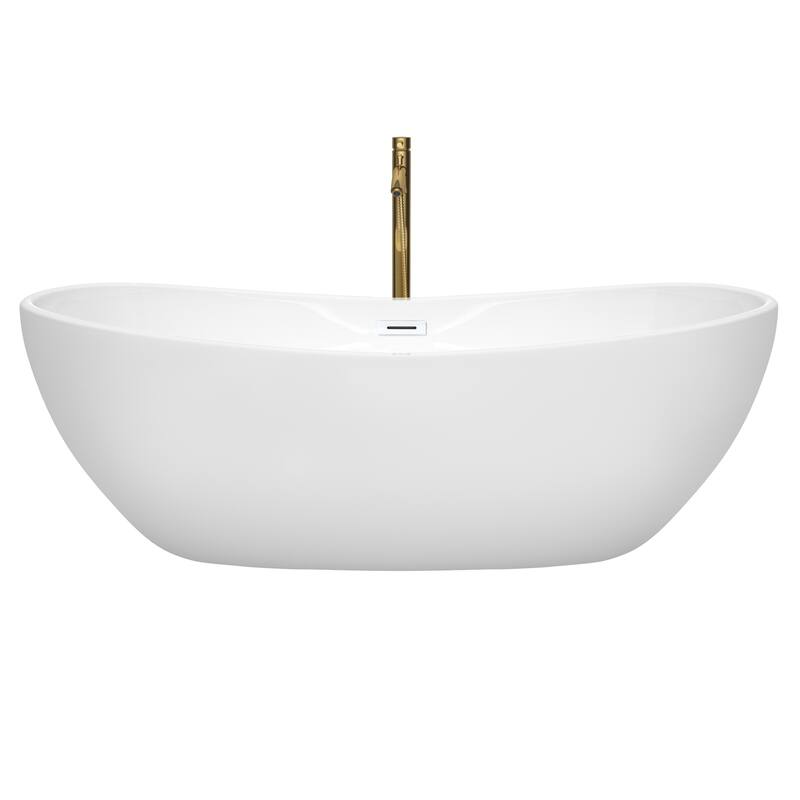 Wyndham Collection Rebecca 70-inch Freestanding Bathtub with Faucet