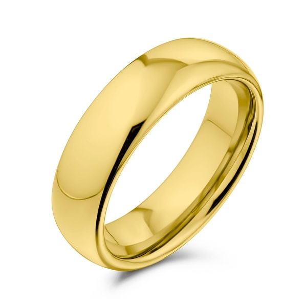 Plain Simple Dome Black Couples Wedding Band Titanium Rings 6MM. Opens flyout.