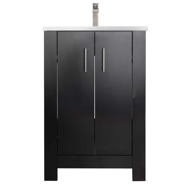 Broadway 24" Single Sink Freestanding Bathroom Vanity Set - Matte Black