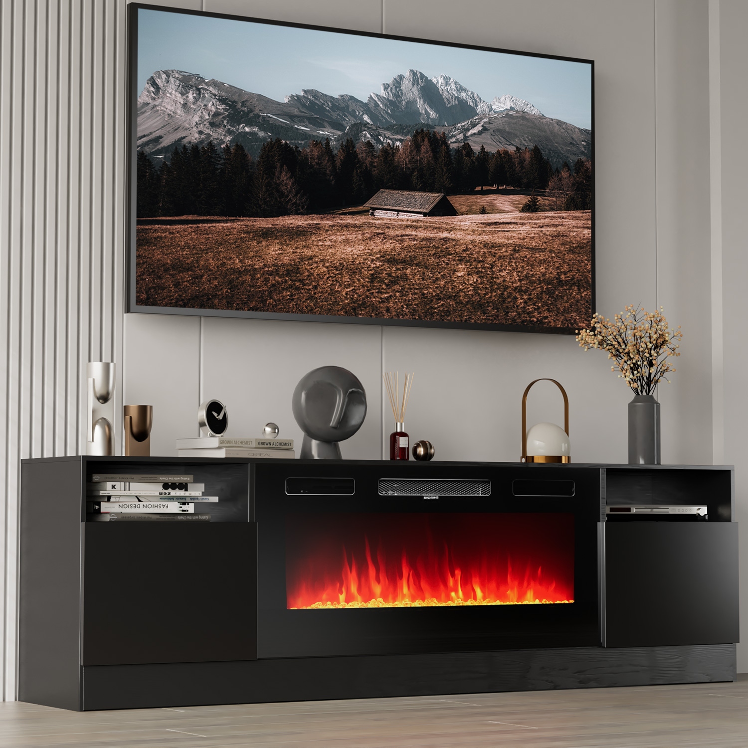 Delaine tv stand with electric fireplace discount