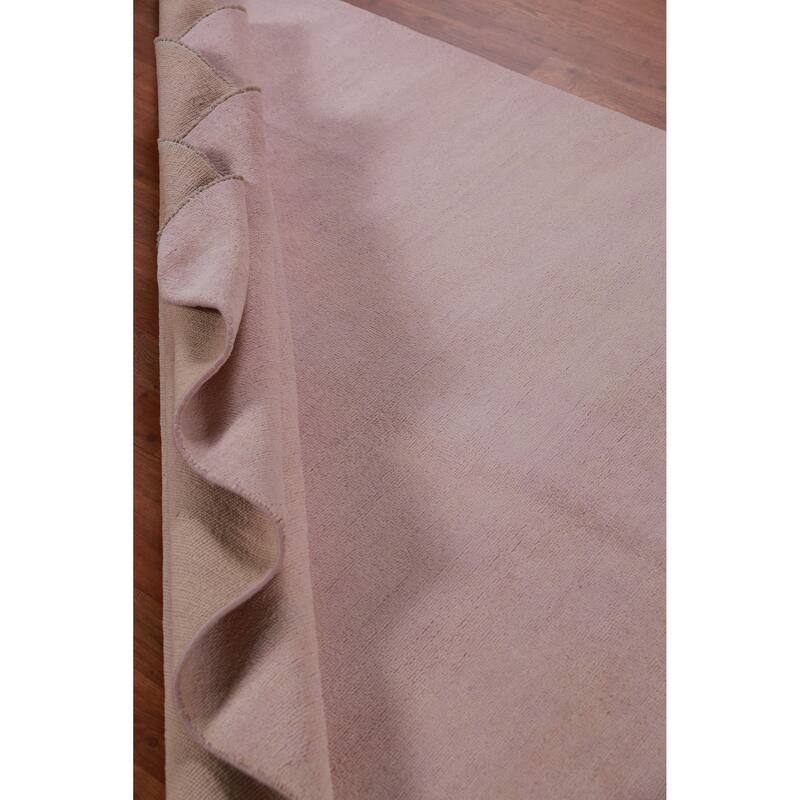 Hand Knotted Oriental 100% Wool Carpet Modern Solid Purples Gabbeh Area Rug - 10' 1'' X 5' 3''