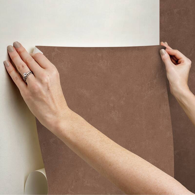 RoomMates Daphne Limewash Mocha Peel and Stick Wallpaper