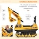 preview thumbnail 6 of 5, Non-Electric Ride-On Excavator - Movable Scooter & Basket Storage for Kids - Yellow