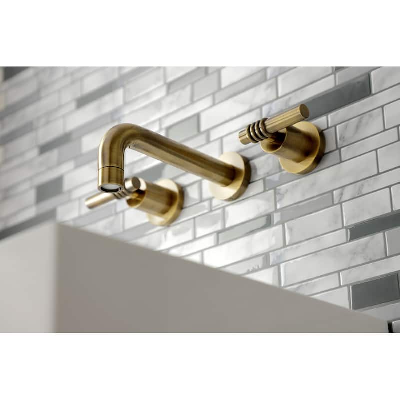 Milano Two-Handle 3-Hole Wall Mount Bathroom Faucet