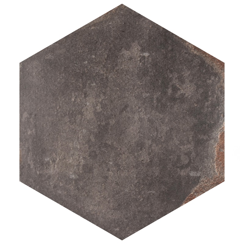 Merola Tile D'Anticatto Hex Notte 11" x 12-3/4" Porcelain Floor and Wall Tile