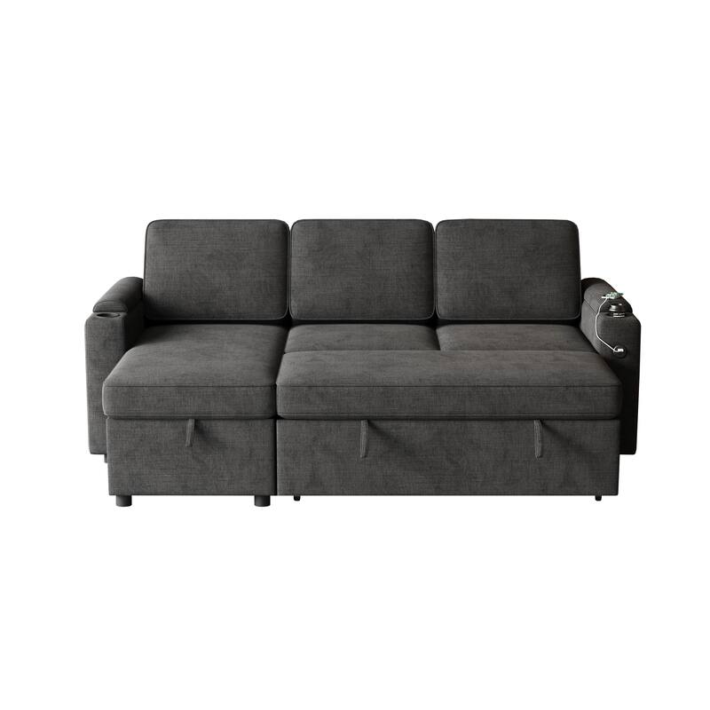 Sleeper Sofa with Storage - USB Charging for Convenience