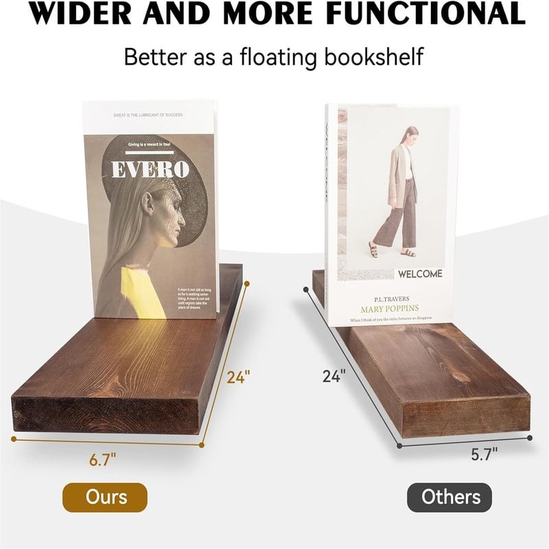 Wood Floating Shelves 24 inch