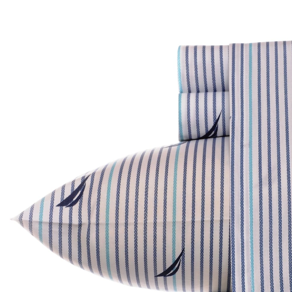 Nautica Cotton Percale Deep Pocket Bed Sheet Sets