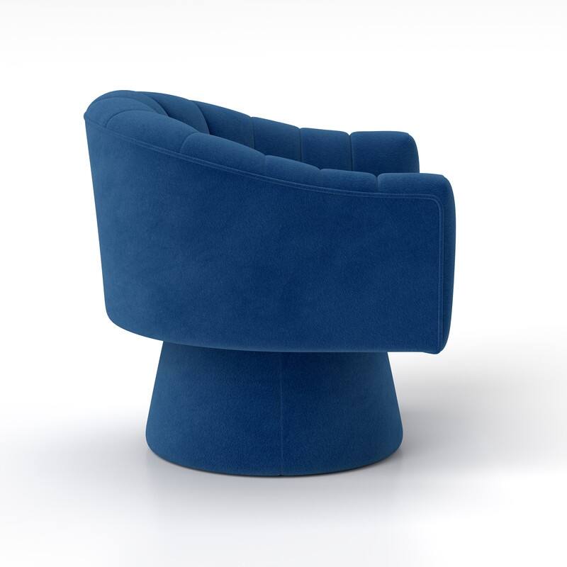 SEYNAR Modern Glam Velvet Upholstered Round Swivel Accent Arm Barrel Chair for Living Room
