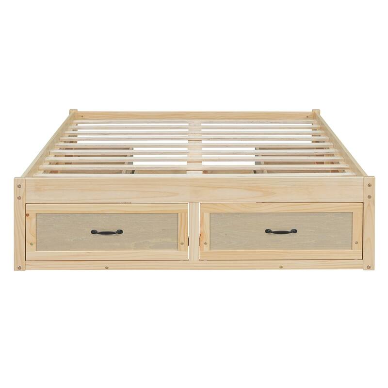 Full Size Platform Bed with 6 Storage Drawers