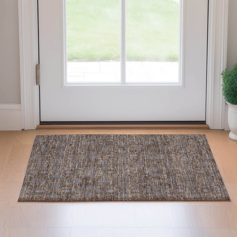 Premium Washable Super Soft Floral Borderless Mayfield Rug - Chocolate - 1' 8" x 2' 6"
