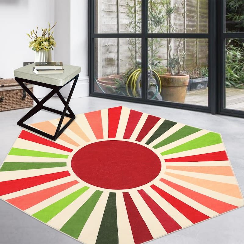 Garvee Rainbow Sol Kids Area Rug
