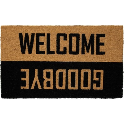 Natural Coir "Welcome Goodbye" Outdoor Doormat 18" x 30" - 30