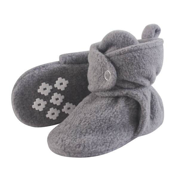 slide 1 of 1, Little Treasure Baby Cozy Fleece Booties, Heather Gray 0-6 Months - Heather Gray