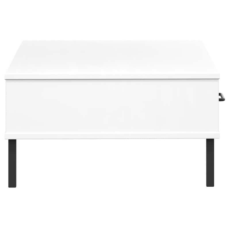 vidaXL Coffee Table Accent Side Sofa End Table with Metal Legs Solid Wood OSLO - 39.4" x 21.7" x 11.4"