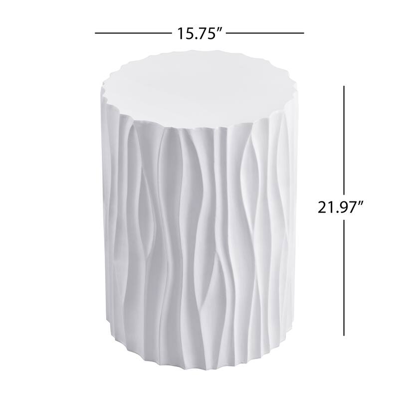 Christopher Knight Home - Modern 15.75" Round, 21.97" H Outdoor White Assembly-Free Patio Accent Table - 15.75" Round, 21.97" H