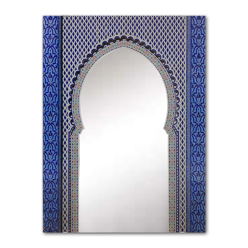 Designart 'Morroco Golden Doors' Traditional Mirror - Printed Wall Mirror