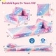 preview thumbnail 5 of 15, Flannel Kids Sofa Bed with Glow Patterns and Foldable Lounger Design - Mattress: 66" × 26" × 4" (L × W × H)