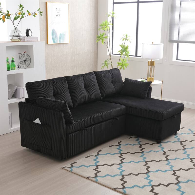 L Shaped Modular Sectional Sofa w/ Reversible Chaise and Storage Seat