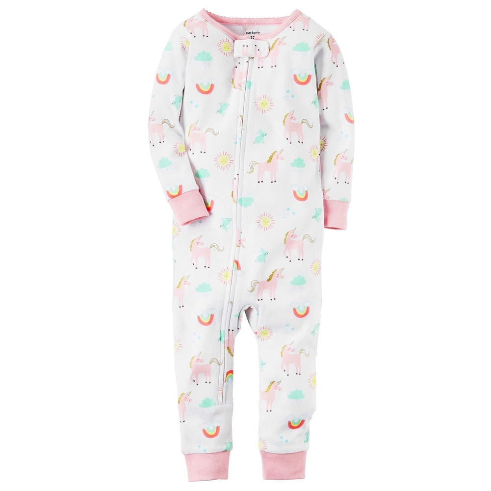 Shop Carter S Baby Girls 1 Piece Unicorn Snug Fit Cotton Footless