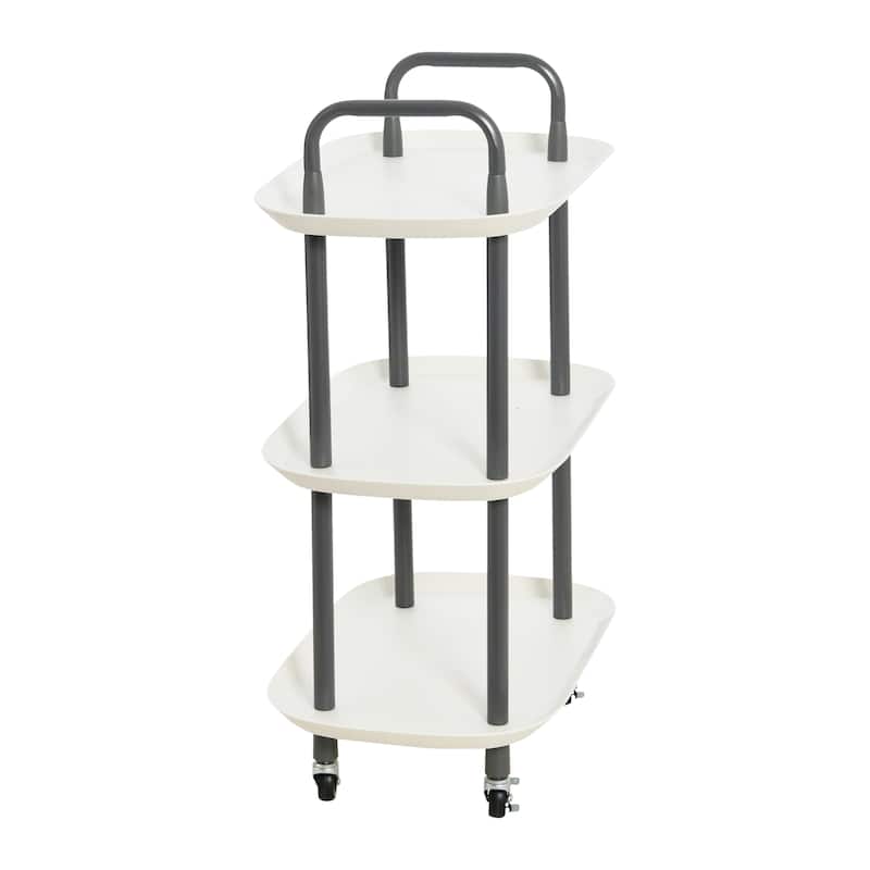 Plastic and Metal 3-Tier Trolley - N/A