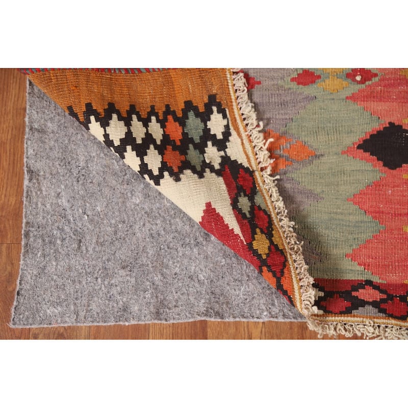 Vegetable Dye Flatweave Tribal Kilim Qashqai Persian Vintage Rug - 4'4"x 7'0"